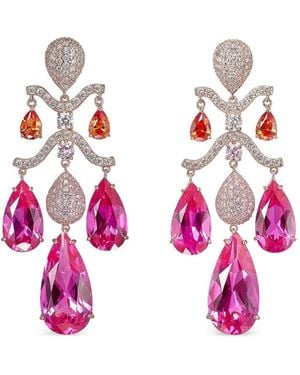 Anabela Chan Pendientes Chandelier en oro de 14 ct con diamantes - Rosa