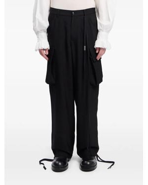 Ann Demeulemeester Wide-Leg Cargo Pants - Black
