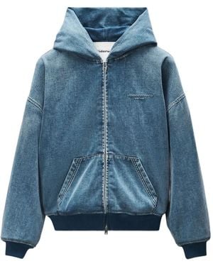 Alexander Wang フーデッド デニムジャケット - ブルー