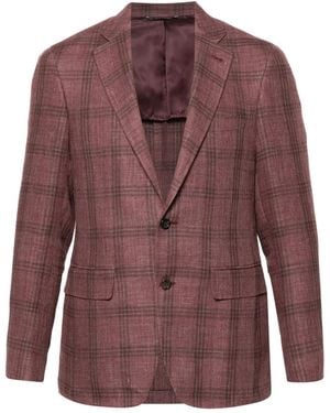 Canali Blazer Monopetto A Quadri - Viola