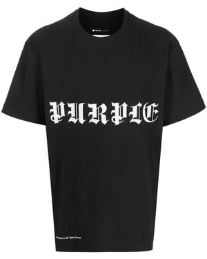 Purple Brand Logo Print T-Shirt - Black