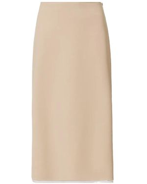Fabiana Filippi Zip-Fastening Midi Skirt - Natural