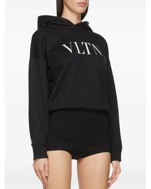 Valentino Garavani Long -Leeve Hooded Bodysuit - Black