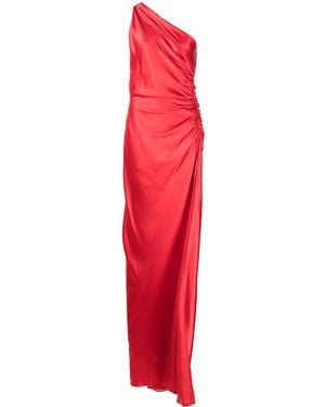 Michelle Mason Asym Silk Gown - Red