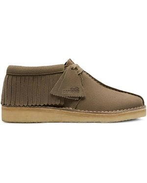 Clarks Trek Fringed Derby Shoes - Brown