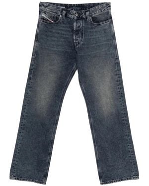 DIESEL Acid-Wash Straight-Leg Jeans - Blue