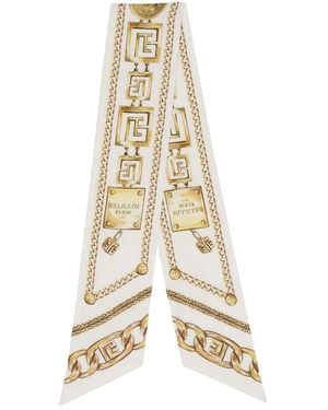 Balmain Chain-print Silk Bandana - ホワイト