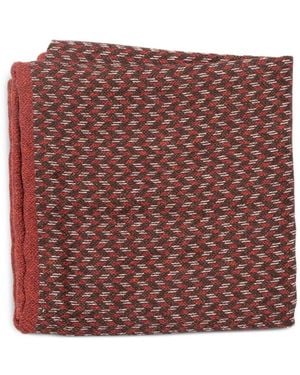 Brunello Cucinelli Geometric-Pattern Pocket Square - Red