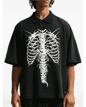 Nike Skeleton-Print Polo Shirt - Black