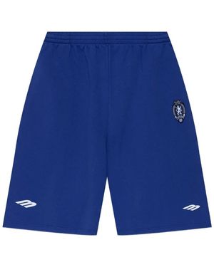 Balenciaga Embroidered Shorts - Blue