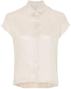 Liviana Conti Myriam Short-Sleeve Linen Shirt - White