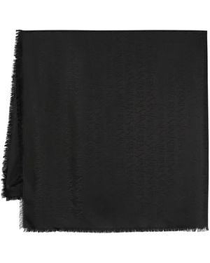 Saint Laurent Sjaal Met Jacquard - Zwart