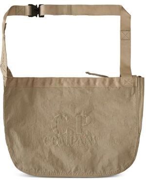 C.P. Company Logo-Embroidered Shoulder Bag - White
