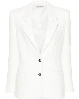 Alessandra Rich Einreihiges Boucle-Sakko - Weiß