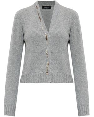 Fabiana Filippi Crystal-Embellished Cardigan - Grey