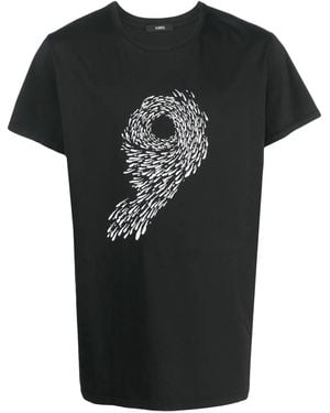 14 Bros Graphic-Print Cotton T-Shirt - Black