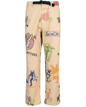 PAS DE MER Devil's Lattuce Printed Pants - Natural