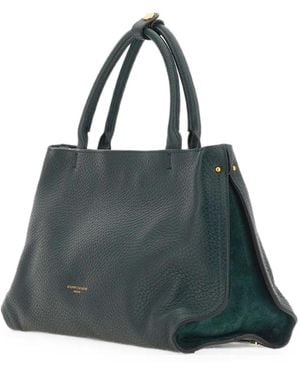 Gianni Chiarini Amal Hammered Leather Tote Bag - Blue
