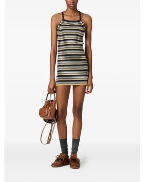 Miu Miu Cotton Knit Mini Dress - White
