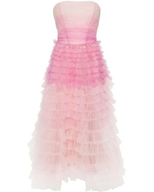 Ana Radu Gradient-Effect Tulle Dress - Pink