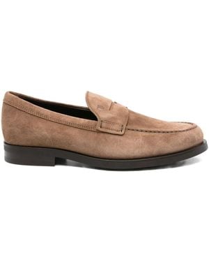 Tod's Suede Penny Loafers - Brown