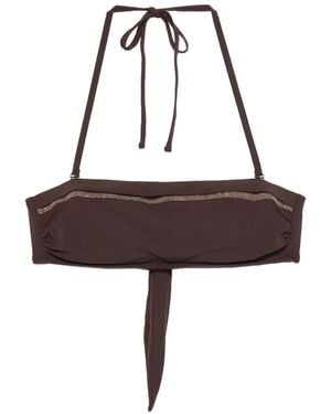 Brunello Cucinelli Bikini Mit Perlen - Braun
