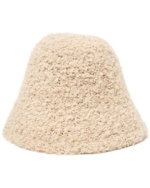 Peserico Chapeau Cloche En Maille Bouclée - Natural