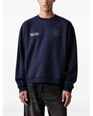 Filling Pieces Brisdge The Gap Logo-Print Sweatshirt - Blue
