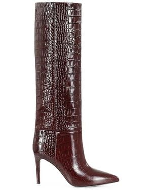 Paris Texas Crocodile-Effect Knee-High Boots - Brown