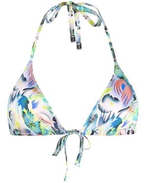 Paul Smith Tropical-Print Bikini Top - Blue