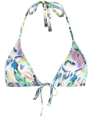 Paul Smith Top De Bikini Con Estampado Tropical - Azul
