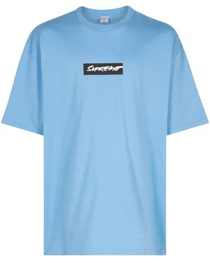 Supreme Futura Text-Print T-Shirt - Blue