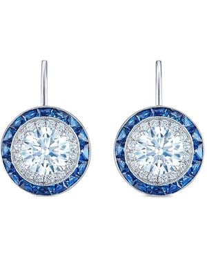 Kwiat 18Kt Silhouette Diamond And Sapphire Drop Earrings - Blue