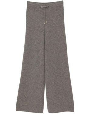 N.Peal Cashmere Honeycomb-Knit Cashmere Trousers - Grey