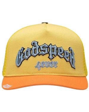 Godspeed Embroidered-Logo Trucker Cap - Yellow