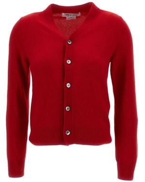 Comme des Garçons V-Neck Cashmere Cardigan - Red