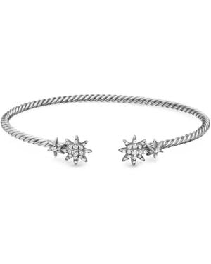 David Yurman Petite Cable Flex Diamond Bracelet - White
