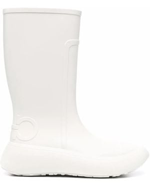 Ferragamo Rain Boots With Logo - White
