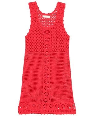 TERRY PUESTO Poolside Crochet-Knit Mini Dress - Red