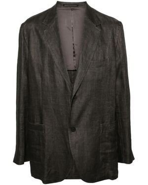 Yohji Yamamoto Notched-Lapels Single-Breasted Blazer - Black