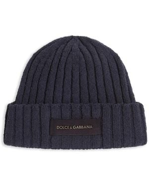 Dolce & Gabbana Rib-Knit Hat - Blue