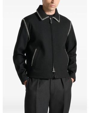 Manière De Voir Alex Whipstitch Twill Boxy Jacket - Black