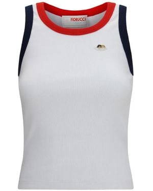 Fiorucci Angels Ribbed Tank Top - White