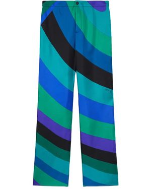 PUCCI Broek Met Wijde Pijpen En Iride-Print - Blauw