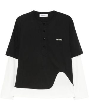 The Attico T-Shirt Asymétrique À Design Superposé - Black