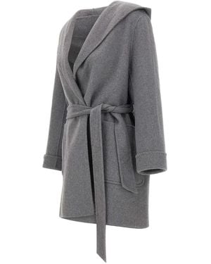 Kaos Hooded Belted Coat - Grey