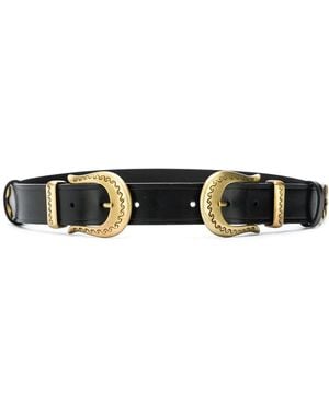 Alberta Ferretti Double Buckle Belt - Black