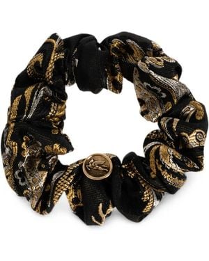 Etro Paisley-Jacquard Pegasus Scrunchie - Black
