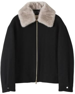 Herno Faux-Fur Collar Jacket - Black
