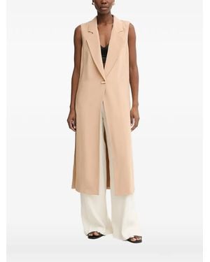 SIMONA CORSELLINI Sleeveless Notch-Lapel Coat - White